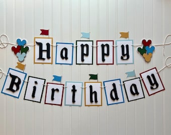 Disneyland Birthday Banner | Disneyland Party | Disneyland First Birthday | Disney Birthday Decor