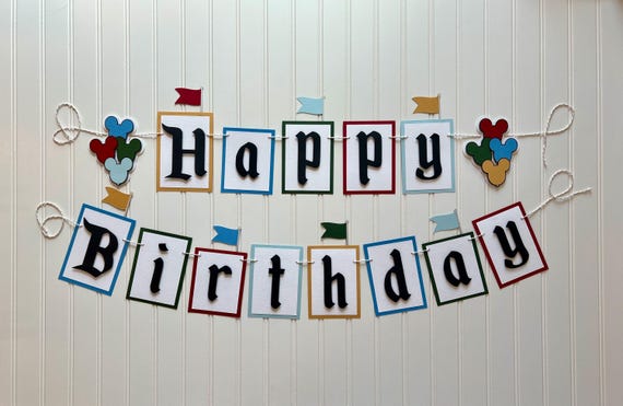 Disneyland Birthday Banner | Disneyland Party | Disneyland First Birthday | Disney Birthday Decor