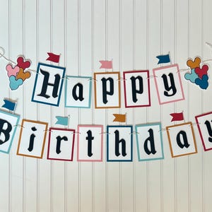 Disneyland Birthday Banner | Disneyland Party | Disneyland First Birthday | Disney Birthday Decor