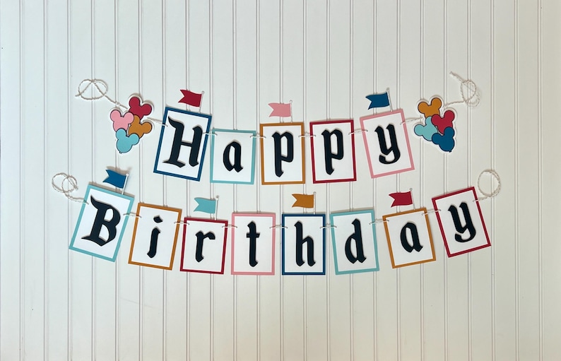 Disneyland Birthday Banner | Disneyland Party | Disneyland First Birthday | Disney Birthday Decor image 4