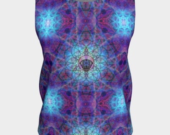 Unisex tank top with sacred geometry 3rd eye fractal art and sacred geometry. A trippy hippy festival costume, and for sports and athletics