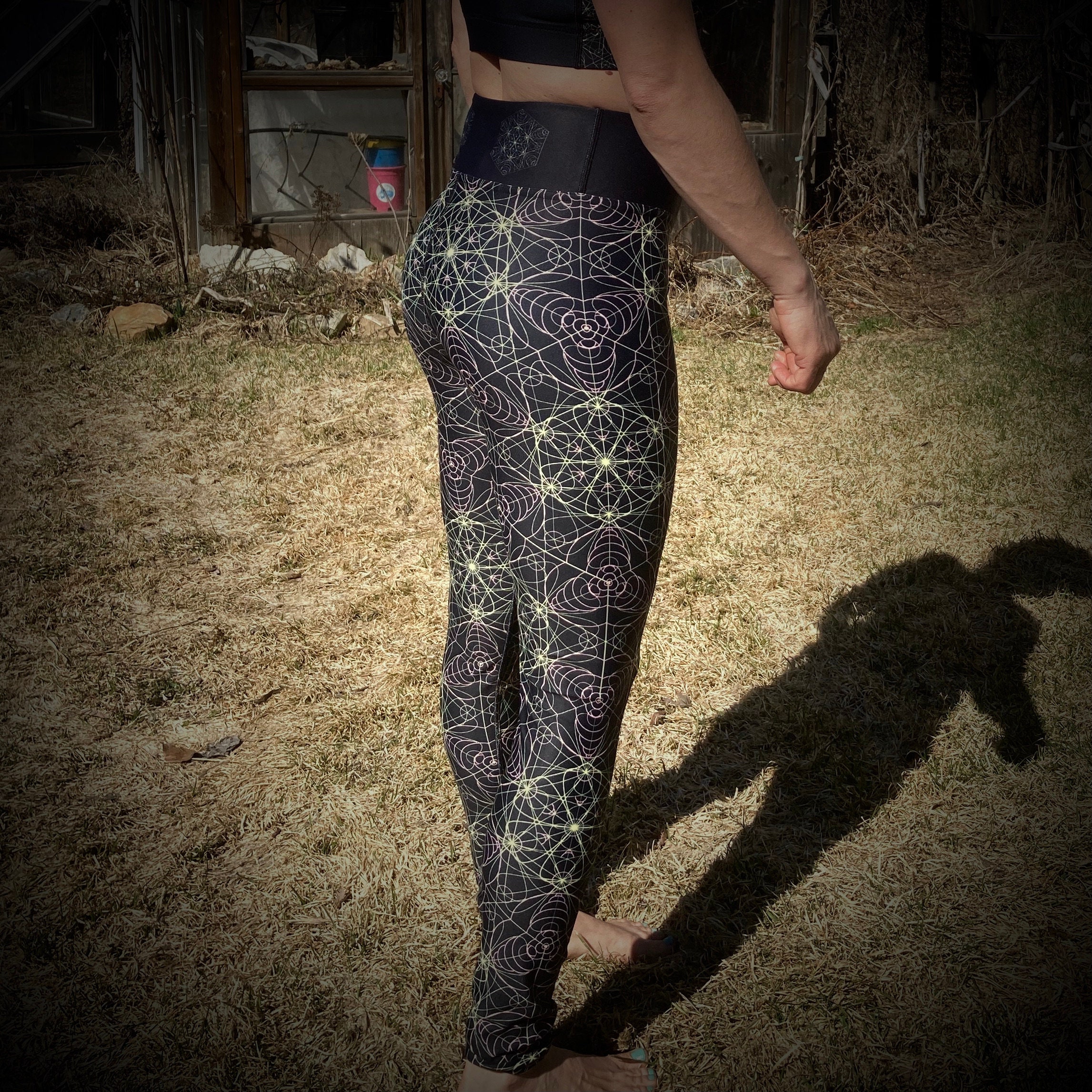 Tights With Sacred Geometry Flower of Life Great for Yoga