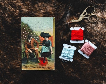 Embroidered Postcard | On My Toe