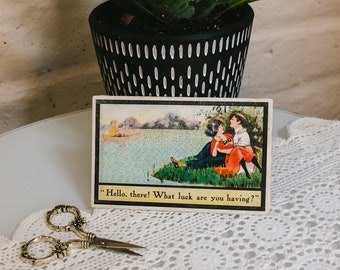 Embroidered Postcard | What Luck