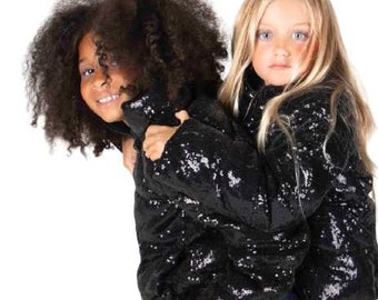 girls black sequin jacket
