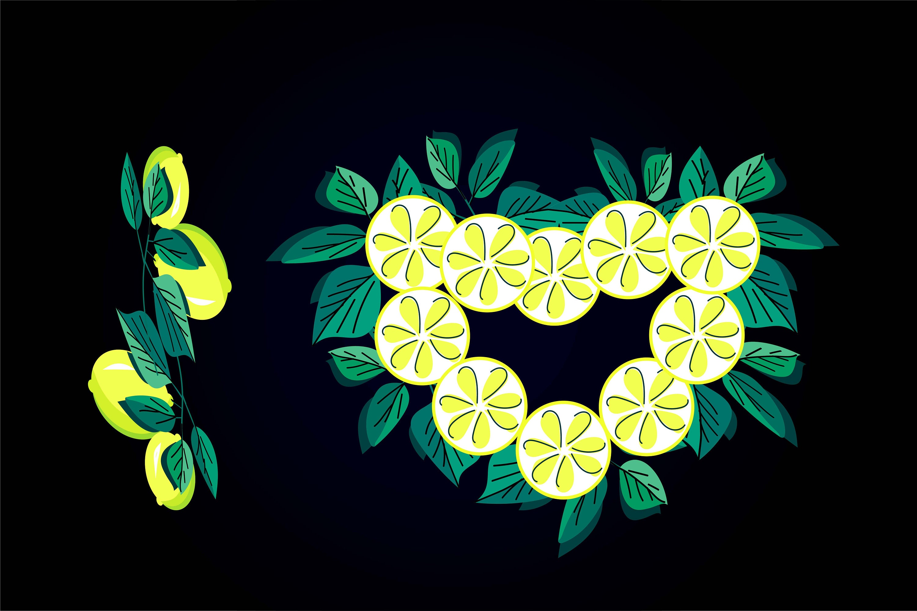 Lemon heart and I love from lemons svg png jpeg eps pdf Etsy