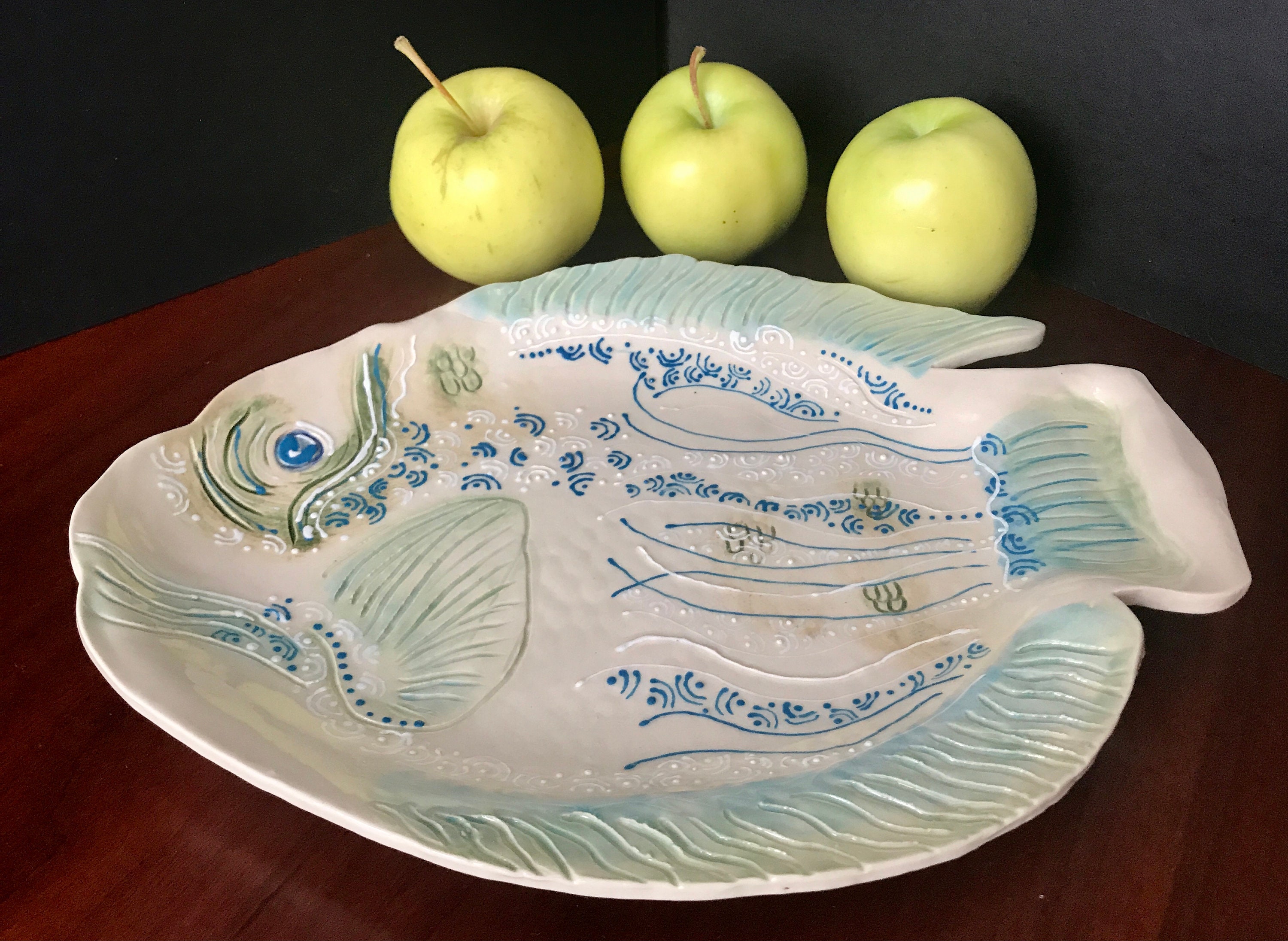 Pottery Fish Platter Etsy