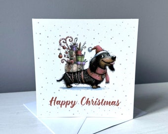 Dachshund Happy Christmas Cards
