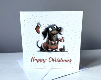 Dachshund Happy Christmas Cards