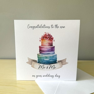Mr & Mr Wedding Cake Card - Hetzelfde geslacht en LGBTQ+ vriendelijk