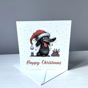 Tarjetas de feliz navidad con perros salchichas