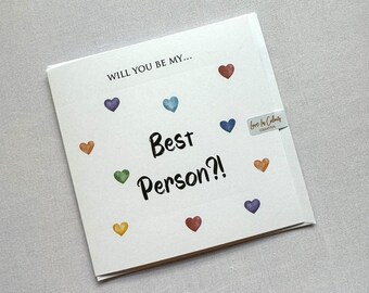 Will You Be My Best Person? Card - Same Sex LGBTQ+ Wedding Party Cards