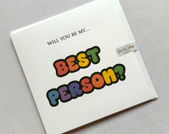 Will You Be My Best Person? Card - Same Sex LGBTQ+ Wedding Party Cards