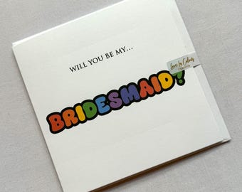 Will You Be My Bridesmaid? Card - Same Sex LGBTQ+ Wedding Party Cards