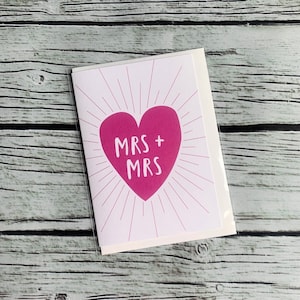 Carte de mariage pour Mme et Mme coeur design - Couple de même sexe LGBTQ
