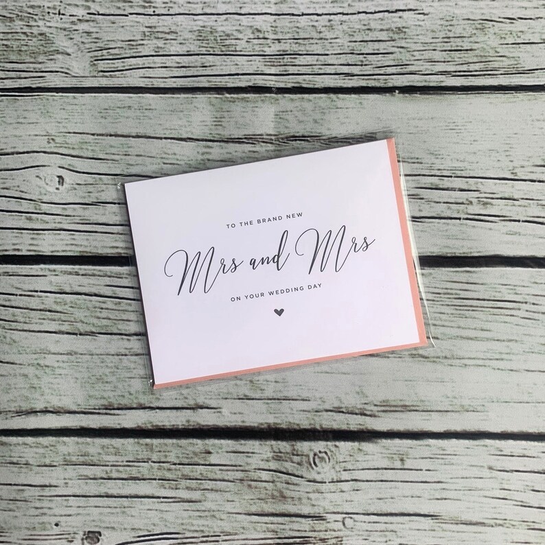 Mrs & Mrs Wedding Card Script Design Same-Sex Couple LGBTQ image 1