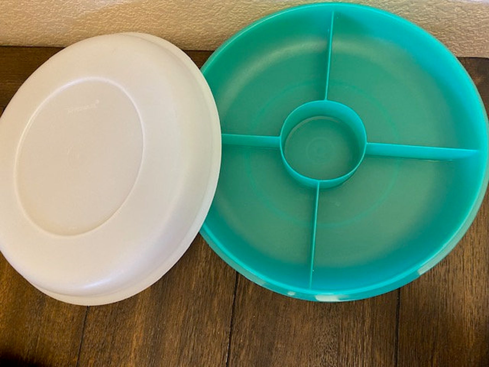 Vintage tupperware blue Section Serving Snack Tray party Etsy