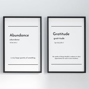 Gratitude and Abundance printable art, Printable decor, Art Print, Digital print, Digital art print, Bedroom digital art, Living room