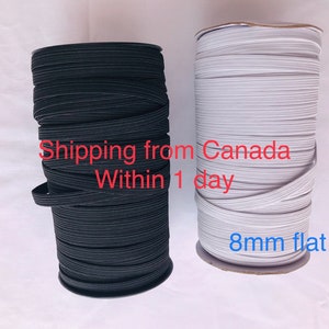 5-Yard Flat Elastic: 5 and 8mm Sewing Elastics