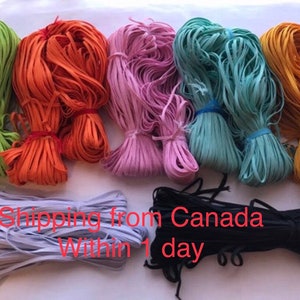5 Yards 3mm Flat Colored Elastic: Sewing & Crafting Supplies