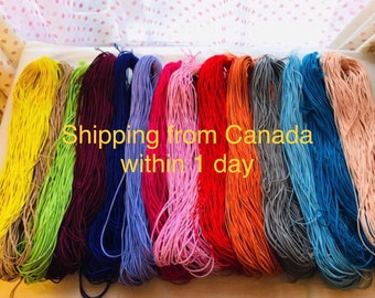 2mm Round Elastic Cord: 14 Color Stretch Thread for Jewelry, Face Masks