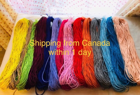 2mm Round Elastic Cord: 14 Color Stretch Thread for Jewelry, Face Masks