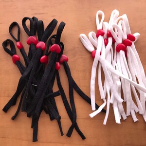 10 pieces elastic cord with silicon adjustable ear loop, soft face mask elastic with silicon slip stopper, 0.5 elastic cord black and white image 6