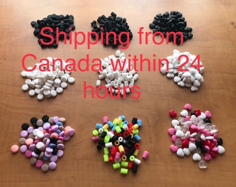 100-pieces Silicon Buckle for Adjusting Mask Elastic Rope, Ear Loop Adjuster, Silicon Cord Stopper Lock