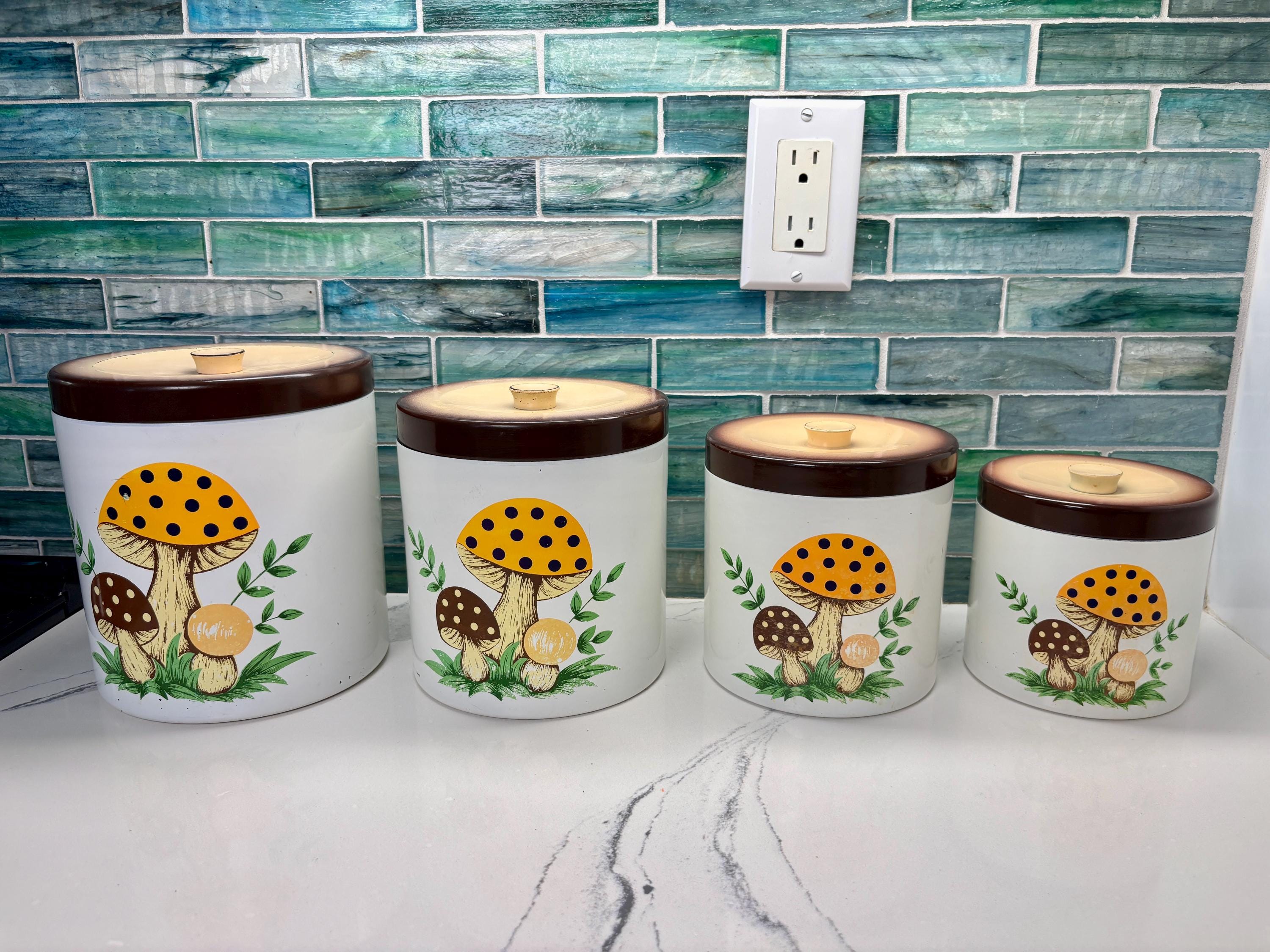 シアーズマッシュルームキャニスターセット シアーズマッシュルームキャニスターセット Sears Mushroom Set - Etsy