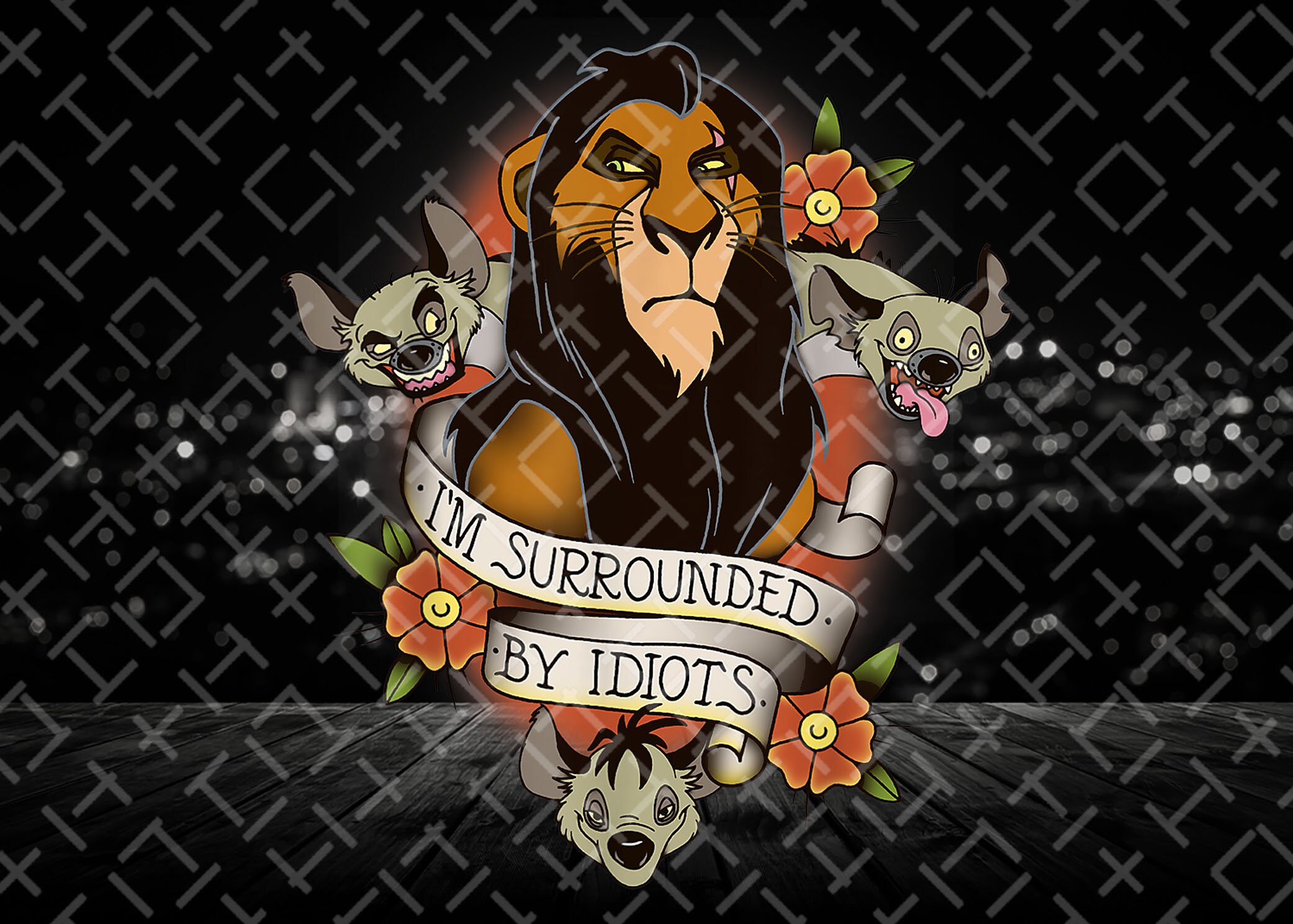Disney Lion King Scar and Hyenas I'm Surrounded By Idiots T-Shirt…