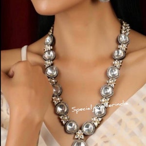 Uncut high quality polki kundan jewelry,necklace earrings combo,Sabyasachi wedding jewelry,engagement jewelry,high quality polki set