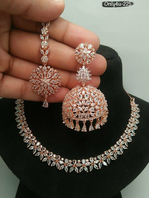 Buy online White Stones Necklace & Earring Set from Sets for Women by Saraf  Rs Jewellery for ₹3119 at 67% off | 2024 Limeroad.com