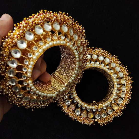 Gold Kundan Bangles | Krishna Jewellers,Pearls and Gems
