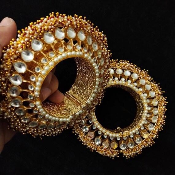 Gold Kundan Bangles | Krishna Jewellers,Pearls and Gems