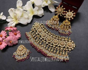 Handgemachte Pachi Kundan Choker, indischer Hochzeitsschmuck