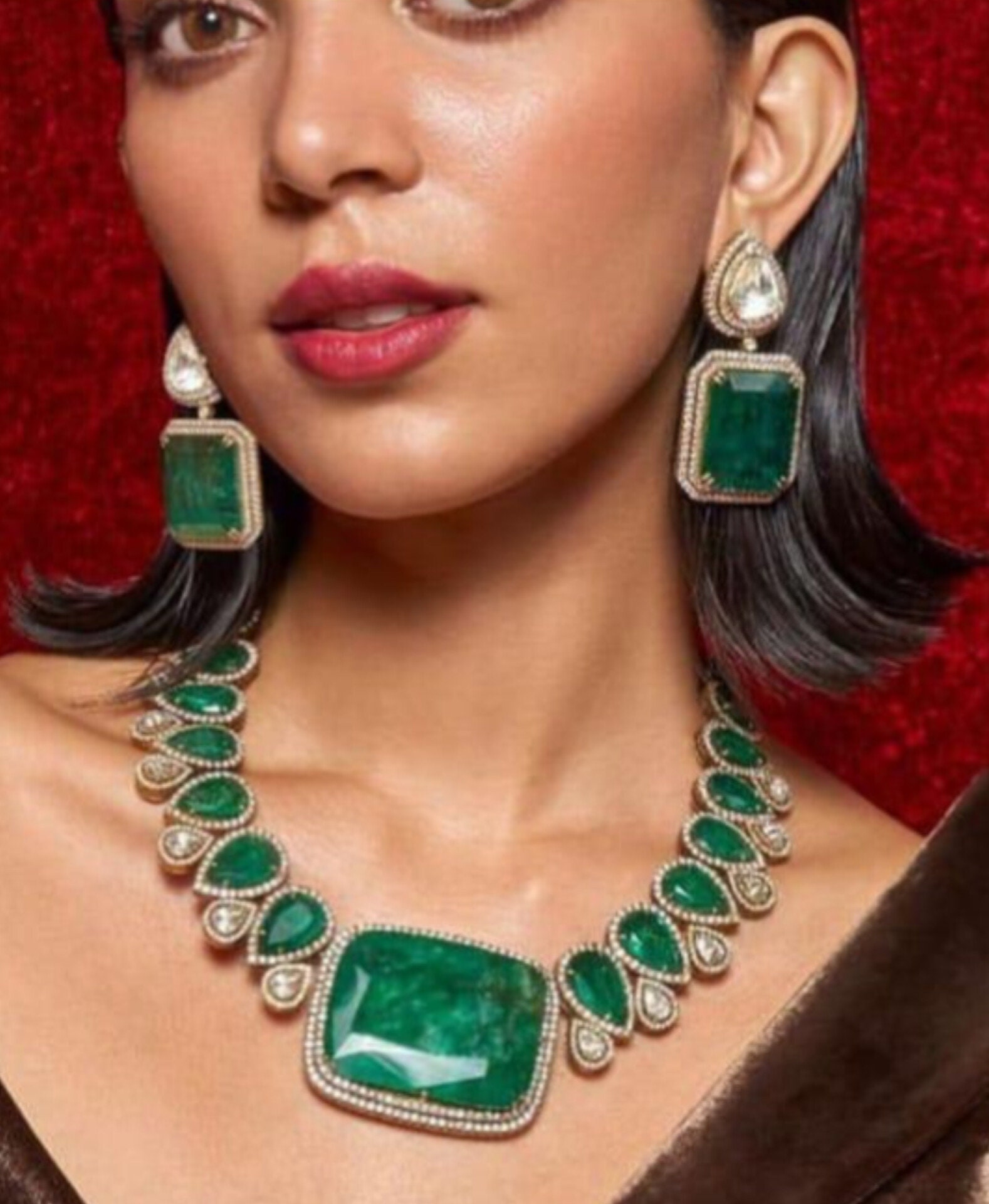 Green Diamond Necklace Isha Ambani