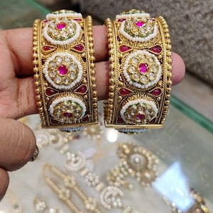 Indian bridal gold plated jada,designer kada,Bracelet, rajwadi Kada, Traditional Bracelet, Antique Bangle, Bracelet for Women,Heavy Bracelet