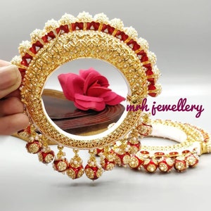 Indian bridal gold plated jadau,designer kada,Bracelet, rajwadi Kada, Traditional Bracelet, Antique Bangle,Bracelet for Women,Heavy Bracelet