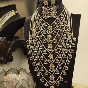 Seven layer Kundan Necklace, Rajsathani jewelry,Rajwada Haar,Indian jewelry,Sabyasachi wedding necklace,seven layers satlada necklace