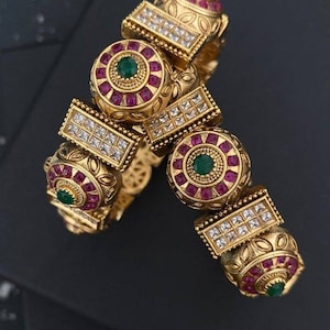 Traditional Gold Plated Antique Pacheli Bangles,Bangles set, Handcrafted Bangles,Jadau meenakari bangles,stone Bangles,designer bracelets
