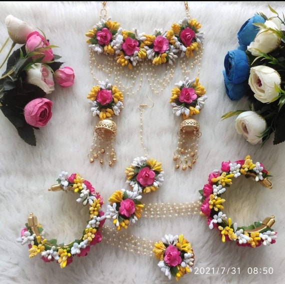 Real Flower Jewellery, Haldi Ceremony Jewellery, Floral Jewellery, Bridal  Haldi Jewellery, Real Flower Earrings, Haldi Jewellery Online | lupon.gov.ph