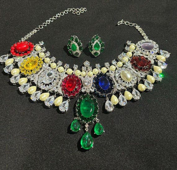 ISHA AMBANI Navratna Choker Set /isha Ambani Necklace/wedding Set