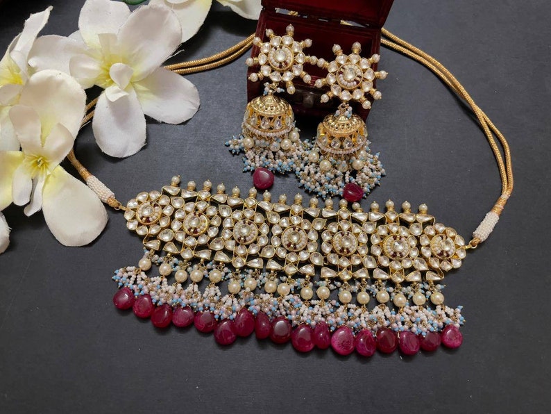 Real pachi kundan Necklace,Rajsathani jewelry,Rajwada Haar,Indian jewelry,Sabyasachi wedding jewelry,wedding set,kundan necklace combo,choke