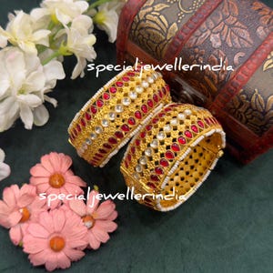 Indian bridal gold plated pachi kundan openable Bracelet,Rajwadi Kada,Traditional gold plated Bangle,Bracelet for Women,Heavy Bracelet kade
