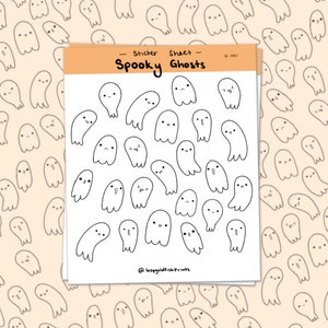 Spooky Ghost Sticker Sheet | Ghost Stickers | Planner Stickers | Bullet Journal Stickers | Cute Halloween Ghost Stickers