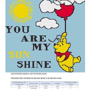 You are my sunshine C2C Crochet Pattern Download