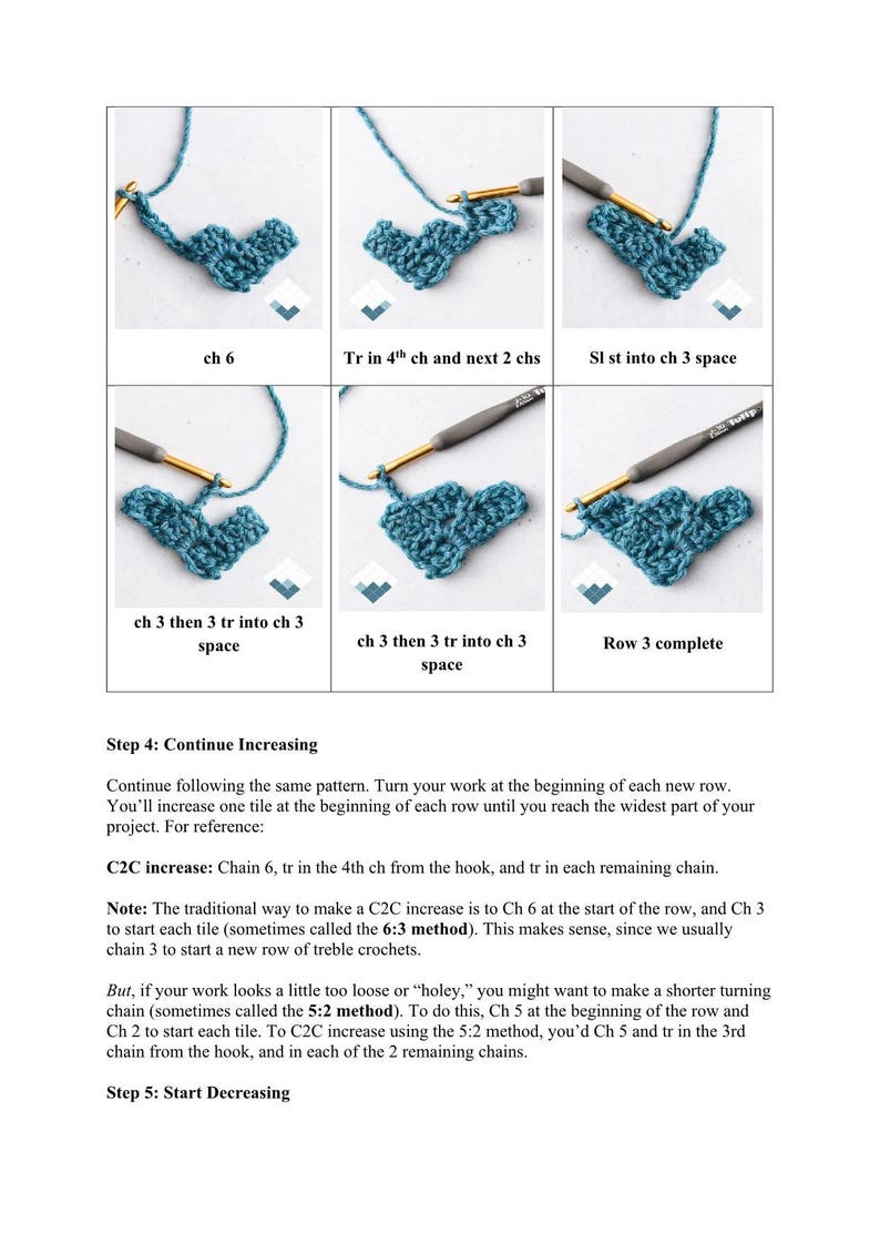 SMALL C2C Crochet Pattern Download - Etsy