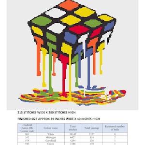 Dripping Rubik's Cube SC Crochet Pattern Download