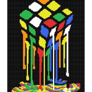 Dégoulinant Rubik's Cube C2C Crochet PatternTélécharger