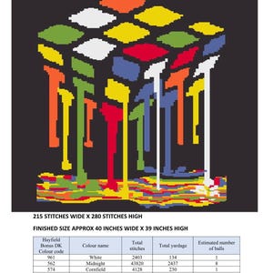 Dripping Rubik's Cube SC Crochet Pattern Download